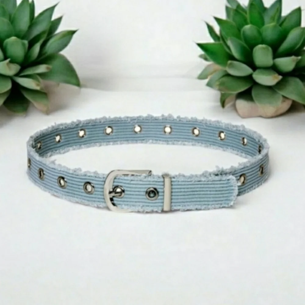 Wild Fable Blue Distressed Frayed Edge Belt Size X-Small - NWT